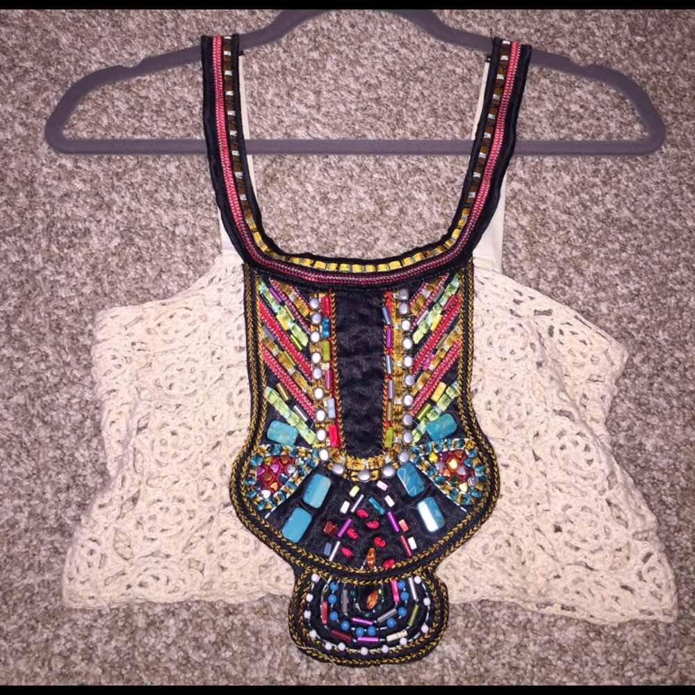 Beaded/crochet crop top